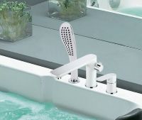 Товар: Смеситель на борт ванны Gappo G48 G1148 Белый Хром - фото 3 Смеситель на борт ванны Gappo G48 G1148 Белый Хром — фото 3, Смесители