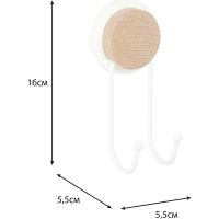 Двойной крючок Fixsen Magic White FX-47005A Белый матовый — фото 4, Крючки для полотенец