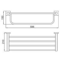 Полка для полотенец D-Lin D250222 Черная матовая — фото 2, Полки для полотенец