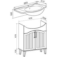 Тумба под раковину Runo Марсель 65 00-00001217 Мята — фото 4, Тумбы под раковину