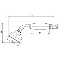Товар: Ручной душ Rav Slezak KS0017Z Золото - фото 2 Ручной душ Rav Slezak KS0017Z Золото — фото 2, Лейки для душа