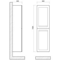 Товар: Шкаф пенал Art&Max AM-Platino-1500-2A-SO-BL подвесной Белый глянец - фото 5 Шкаф пенал Art&Max AM-Platino-1500-2A-SO-BL подвесной Белый глянец — фото 5, Мебель для ванной