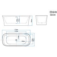 Акриловая ванна Black&White Swan SB335 170x78 335SB00 Белая матовая без гидромассажа — фото 3, Ванны