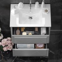 Товар: Тумба под раковину Opadiris Луиджи 70 00-00005953 подвесная Серая матовая - фото 4 Тумба под раковину Opadiris Луиджи 70 00-00005953 подвесная Серая матовая — фото 4, Мебель для ванной