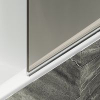 Шторка на ванну Maybah Glass MGV-611-1 600x1400 поворотная на монопетле Белый стекло бронзовое — фото 6, Неподвижные шторки для ванной