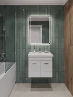 Тумба с раковиной Orange Таис 60 TP2-TUW+RA подвесная Белый глянец — фото 4, Тумбы с раковиной