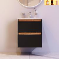 Тумба под раковину AM.PM X-Joy 55 M85AFHX0552BM подвесная Черная матовая — фото 7, Мебель для ванной