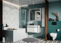 Шкаф пенал Roca Aneto 23 R 857467806 подвесной Белый глянец Черный матовый — фото 8, Мебель для ванной