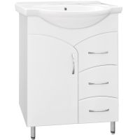 Тумба под раковину Style Line Эко Стандарт 22 Байкал 65 Белый глянец — фото 1, Мебель для ванной