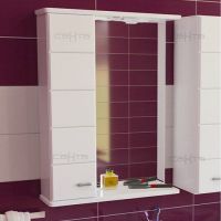 Зеркало со шкафом СанТа Омега 60 L 107003 с подсветкой Белое — фото 6, Мебель для ванной