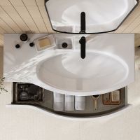 Раковина Kerama Marazzi Riva 100 R RV.wb.100Rh Белая глянцевая — фото 8, Раковины подвесные