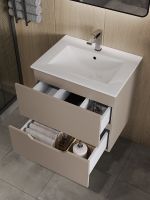 Товар: Тумба с раковиной Orange Line 60 Li-60TuL+Ra подвесная Латте матовый - фото 3 Тумба с раковиной Orange Line 60 Li-60TuL+Ra подвесная Латте матовый — фото 3, Мебель для ванной