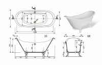 Ванна из искусственного камня Эстет Скарлетт 180х77 ФР-00001245 без гидромассажа — фото 7, Ванны из искусственного камня
