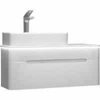 Тумба под раковину Jorno Shine 90 Shi.01.90/P/W подвесная Белый глянец — фото 1, Тумбы под раковину