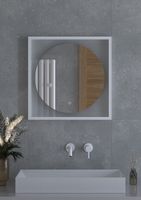Товар: Зеркало Defesto Eclipce 60х60 DF 2226S с подсветкой 12W-4500К/в багетной раме/Сенсорный выключатель/Нейтральный белый свет/Белая рама - фото 3 Зеркало Defesto Eclipce 60х60 DF 2226S с подсветкой 12W-4500К/в багетной раме/Сенсорный выключатель/Нейтральный белый свет/Белая рама — фото 3, Мебель для ванной