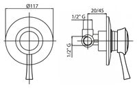 Смеситель для душа Cezares Giubileo GIUBILEO-DIM-02 Бронза — фото 2, Смесители