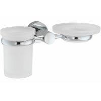 Стакан для зубных щеток с мыльницей WasserKRAFT Donau K-9426 Хром — фото 1, Мыльницы