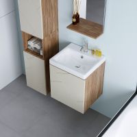 Тумба под раковину Бриклаер Кристалл 50 подвесная Латте Дуб крафт табачный арт-4627125416910 — фото 3, Тумбы под раковину