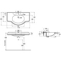 Раковина Azzurra Jubilaeum 110 JULP1106200MBI (JUB200/110 bi))*1 Белая — фото 5, Раковины