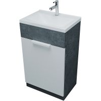 Тумба с раковиной 1MarKa Revo 50H У99086 Бетон темно-серый — фото 1, Тумбы с раковиной