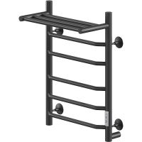 Электрический полотенцесушитель Ника Way-3 60/40 U с полкой Черный матовый — фото 1, Электрические полотенцесушители