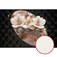 Фреска Ortograf 3D 6712 Фактура флок FLK Флизелин (4*2,7) Черный/Белый, Цветы/Абстракция — фото 1, Фрески