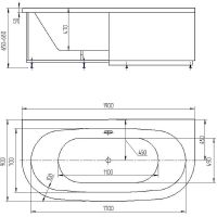 Акриловая ванна Aquatek Морфей 190х90 MOR190-0000014 без гидромассажа с фронтальной и торцевыми панелями с каркасом (разборный) со слив-переливом — фото 4, Ванны