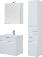 Тумба под раковину Aquanet Палермо 60 подвесная Белый глянец арт-203934 — фото 7, Тумбы под раковину