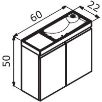 Товар: Тумба с раковиной Orka Ferla 60 5004323 подвесная Синяя матовая - фото 5 Тумба с раковиной Orka Ferla 60 5004323 подвесная Синяя матовая — фото 5, Мебель для ванной
