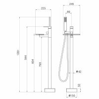Смеситель для ванны Swedbe Spira 4008 Хром — фото 5, Смесители напольные