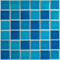 Керамическая мозаика StarMosaic Homework Crackle Blue Mixed Glossy LWWB84555 30,6x30,6 см — фото 1, Мозаика