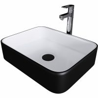 Раковина-чаша Grossman 50 GR-4043BW Белая Черная — фото 1, Раковины