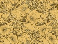 Фреска Ortograf Silver&Gold 32828 Фактура флок FLK Флизелин (3,6*2,7) Желтый, Цветы — фото 2, Фрески