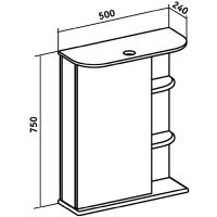 Зеркальный шкаф Runo Магнолия 50 L 00000000607 с подсветкой Белый — фото 3, Мебель для ванной