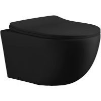 Товар: Унитаз Ceruttispa Orlter Aria MBF CT10017 подвесной Черный матовый с сиденьем Микролифт - фото 1 Унитаз Ceruttispa Orlter Aria MBF CT10017 подвесной Черный матовый с сиденьем Микролифт — фото 1, Подвесные унитазы