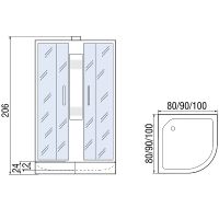 Душевая кабина Мономах Б/К 90x90x24 С МЗ 10000005771 без гидромассажа — фото 7, Душевые кабины