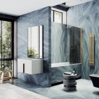 Товар: Шторка на ванну Maybah Glass MGV-603-3 400x1400 поворотная на монопетле Золото стекло графитовое - фото 2 Шторка на ванну Maybah Glass MGV-603-3 400x1400 поворотная на монопетле Золото стекло графитовое — фото 2, Неподвижные шторки для ванной