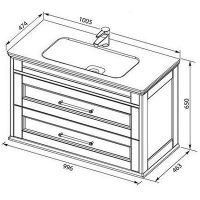Тумба с раковиной Aquanet Бостон 100 260666 подвесная Белый матовый — фото 17, Тумбы с раковиной