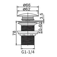 Донный клапан Frap F65-3 click-clack Хром — фото 8, Донные клапаны