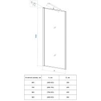 Шторка на ванну Veconi Palau 90 PL85G-90-01-C7 профиль Брашированное золото стекло прозрачное — фото 4, Неподвижные шторки для ванной