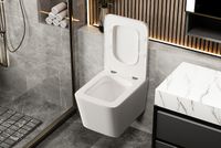 Унитаз Abber Rechteck AC1201MW подвесной Белый матовый с сиденьем Микролифт — фото 9, Подвесные унитазы