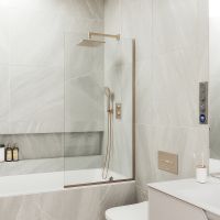 Товар: Шторка на ванну Maybah Glass MGV-62-2у 400x1400 в узком профиле Бронза стекло прозрачное - фото 2 Шторка на ванну Maybah Glass MGV-62-2у 400x1400 в узком профиле Бронза стекло прозрачное — фото 2, Неподвижные шторки для ванной