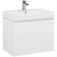 Тумба с раковиной Aquanet Йорк 70 подвесная Белый глянец арт-212592 — фото 1, Тумбы с раковиной