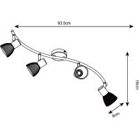 Потолочный светильник Artelamp Parry Белый Античная бронза арт-A5062PL-4AB — фото 4, Споты