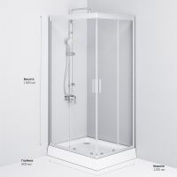 Душевой уголок AM.PM Gem 120x80 профиль Хром матовый стекло прозрачное арт-W90G-404-120280-MT — фото 7, Прямоугольные душевые уголки