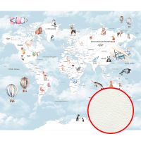 Фреска детская Ortograf Для самых маленьких 33707 Фактура флок FLK Флизелин (3,2*2,7) Голубой, Карты — фото 1, Фрески