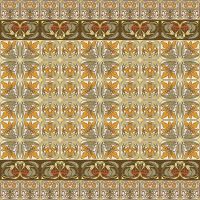 Фреска Ortograf Arabesque 33450 Фактура бархат FX Флизелин (2*2) Бежевый/Оранжевый/Зеленый, Орнамент — фото 2, Фрески