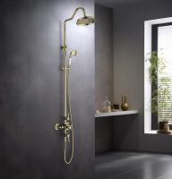 Душевая система Aquatek Классик AQ2563PG с термостатом Полированное золото — фото 2, Душевые стойки