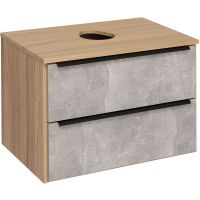 Тумба под раковину Runo Мальта 70 00-00001098 Серая Дуб — фото 1, Тумбы под раковину