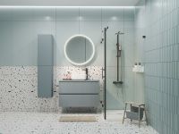 Тумба под раковину Aquanet Джейн 100 313320 подвесная Мисти грин — фото 13, Тумбы под раковину